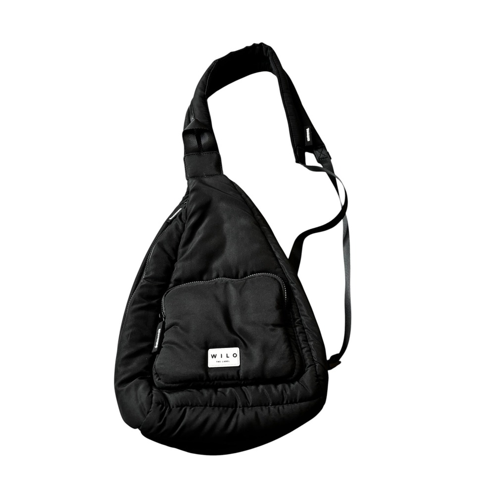 Wilo The Label Black Quilted Convertible Sling Bag Backpack Puffer Crossbody